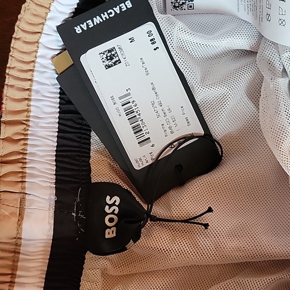 NWT Hugo BOSS Men's Piranha Swim Trunk Shorts Open Blue Medium M